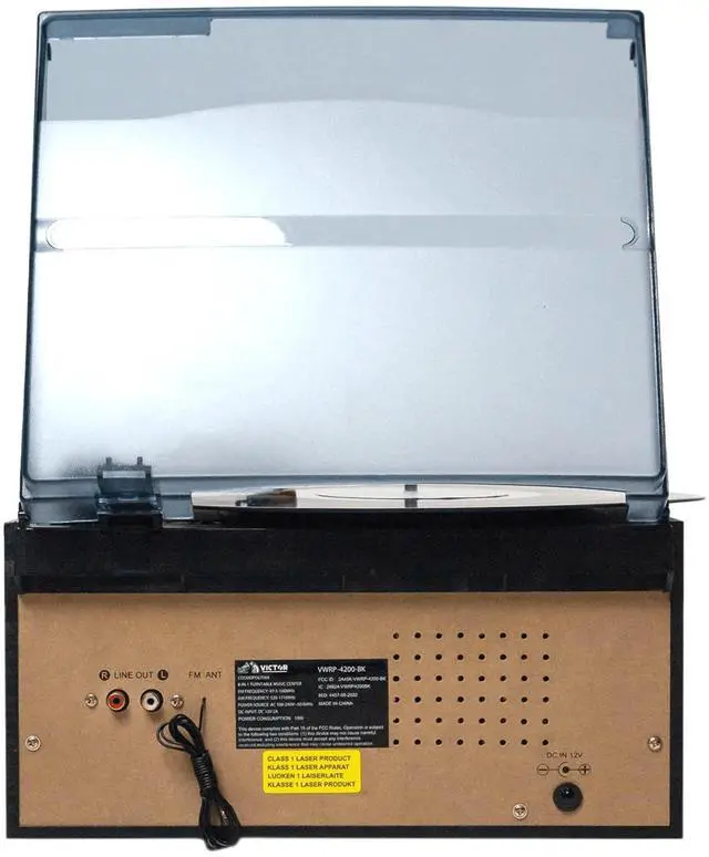 Alt view image 4 of 7 - Victor Cosmopolitan 8-in-1 Turntable Music Center with Bluetooth, USB & Cassette