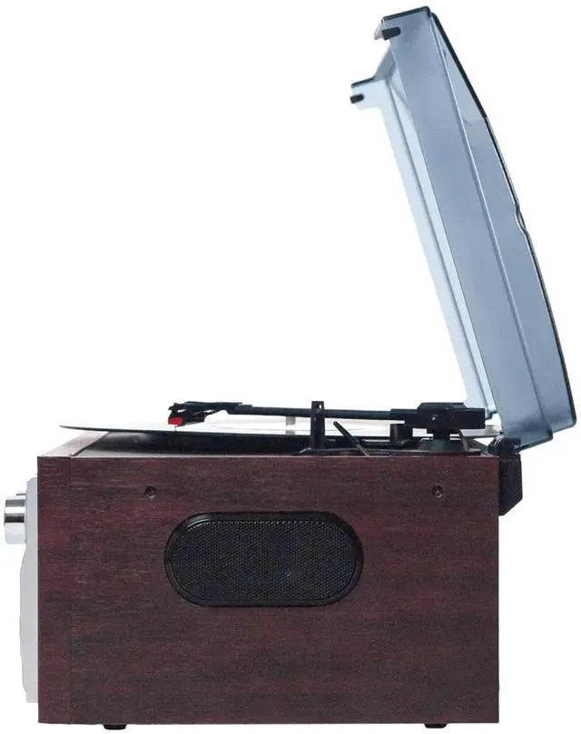 Alt view image 3 of 7 - Victor Cosmopolitan 8-in-1 Turntable Music Center with Bluetooth, USB & Cassette Brown