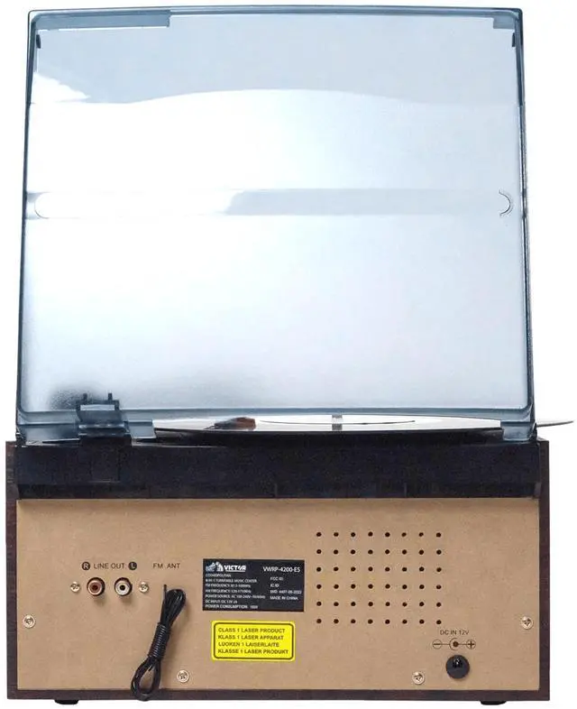 Alt view image 4 of 7 - Victor Cosmopolitan 8-in-1 Turntable Music Center with Bluetooth, USB & Cassette Brown