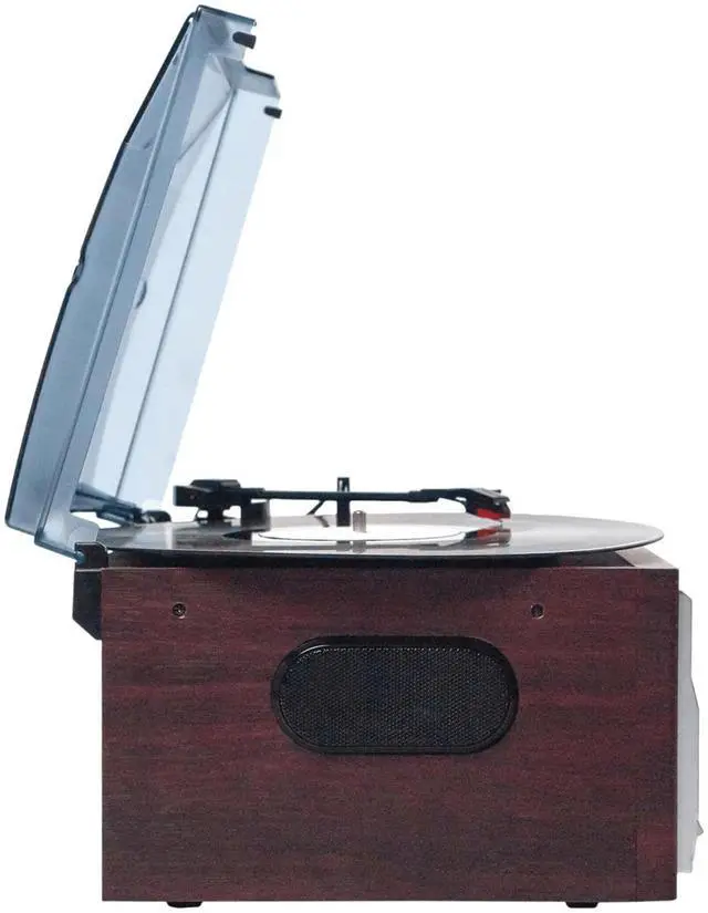 Alt view image 5 of 7 - Victor Cosmopolitan 8-in-1 Turntable Music Center with Bluetooth, USB & Cassette Brown