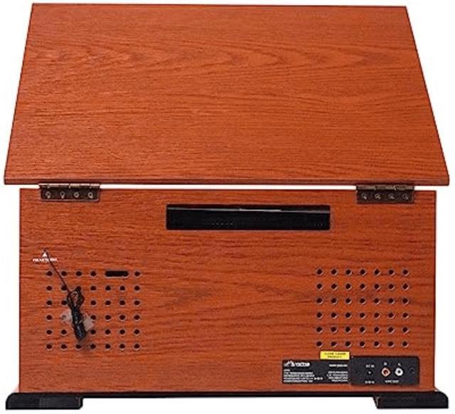 Alt view image 2 of 7 - Victor State 7-in-1 Wood Music Center with 3-Speed Turntable and Dual Bluetooth