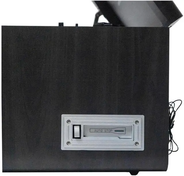 Alt view image 4 of 7 - Victor Monument 8-in-1 Wood Music Center with 3-Speed Turntable & Dual Bluetooth Gray