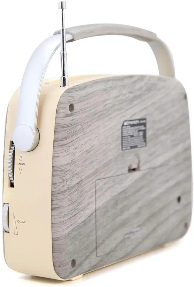 Alt view image 2 of 8 - Emerson EAS-3002-GR Portable Retro AM/FM Radio with Built-In Speaker and Rechargeable Battery - Grey
