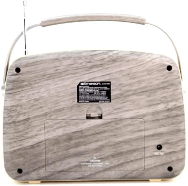 Alt view image 7 of 8 - Emerson EAS-3002-GR Portable Retro AM/FM Radio with Built-In Speaker and Rechargeable Battery - Grey