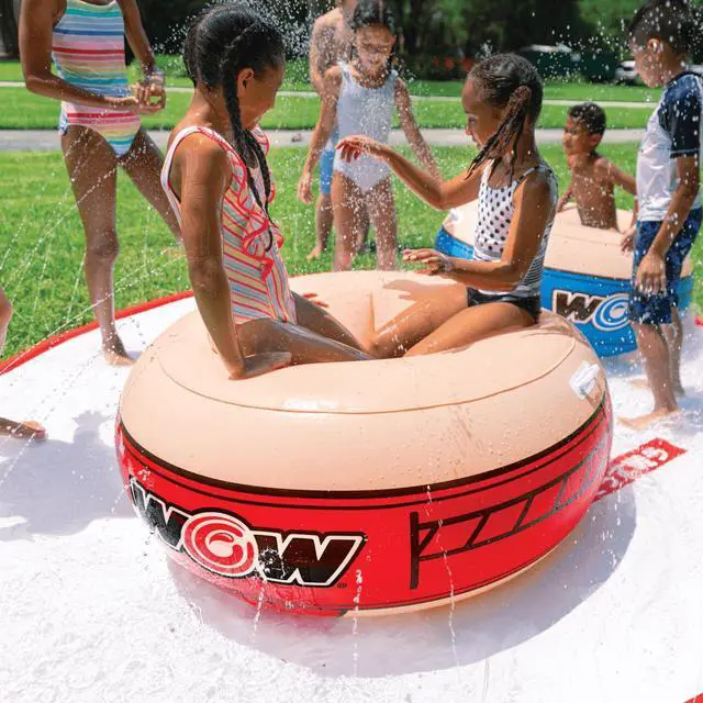 Alt view image 3 of 7 - WOW Watersports 10ft Sumo Wrestling Spray Pad with 2 Sumo Belly-Bumpers