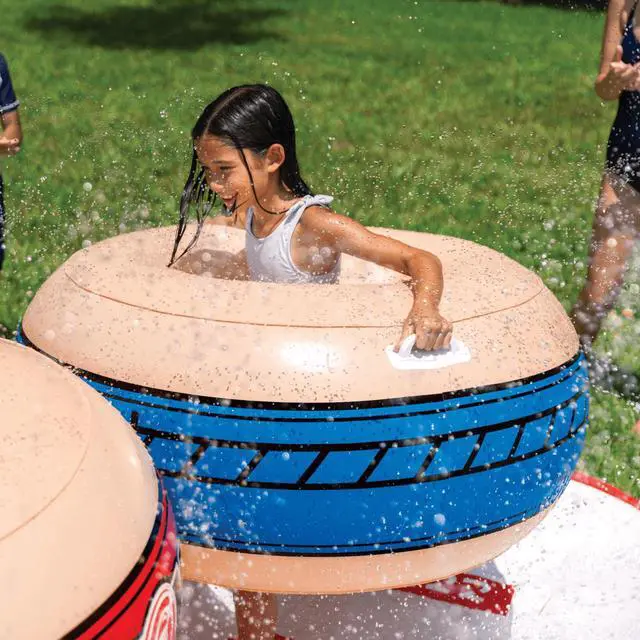 Alt view image 5 of 7 - WOW Watersports 10ft Sumo Wrestling Spray Pad with 2 Sumo Belly-Bumpers