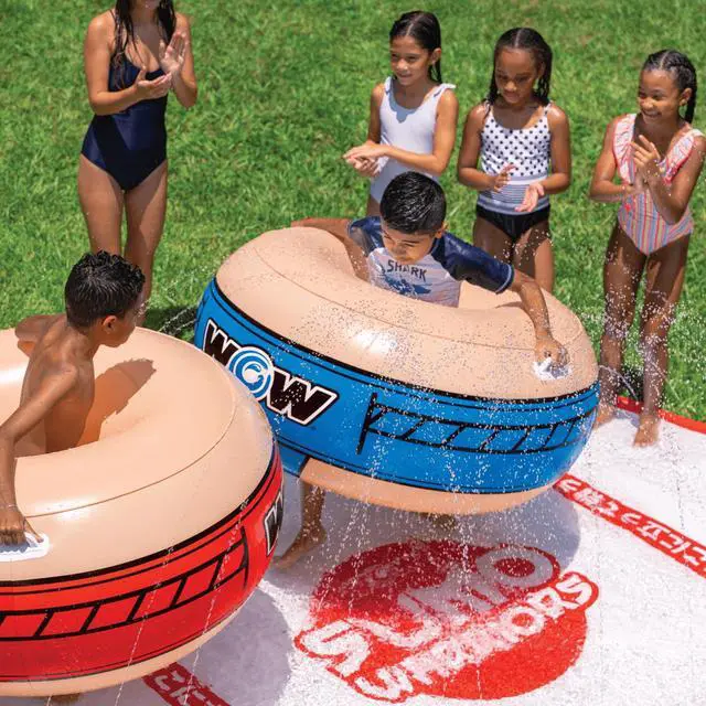 Alt view image 4 of 7 - WOW Watersports 10ft Sumo Wrestling Spray Pad with 2 Sumo Belly-Bumpers