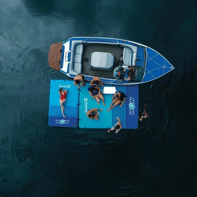 Alt view image 5 of 7 - WOW Watersports 10'x8'x6" Drop Stitch Vacation Station Dock