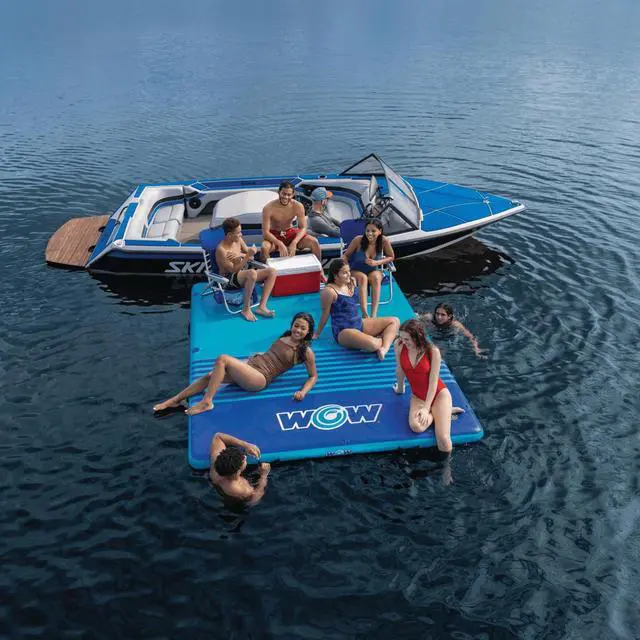 Alt view image 7 of 7 - WOW Watersports 10'x8'x6" Drop Stitch Vacation Station Dock