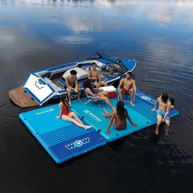 Alt view image 6 of 7 - WOW Watersports 8'x5'x6" Drop Stitch Vacation Station Dock