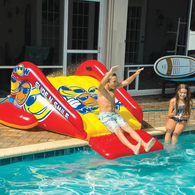 Alt view image 2 of 7 - WOW Watersports Slide N Smile Inflatable Pool Slide with Sprinklers for Kids and Adults