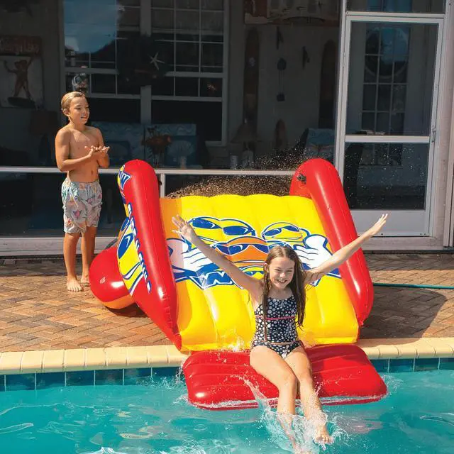 Main image of WOW Watersports Slide N Smile Inflatable Pool Slide with Sprinklers for Kids and Adults