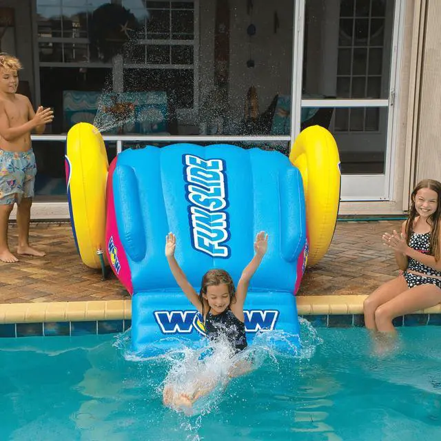 Alt view image 2 of 7 - WOW Watersports Fun Inflatable Water Slide with Sprinklers for In-Ground Pools