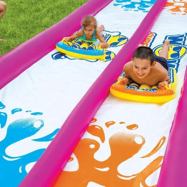 Alt view image 4 of 7 - WOW Watersports Giant Backyard Double Lane Lawn Slide