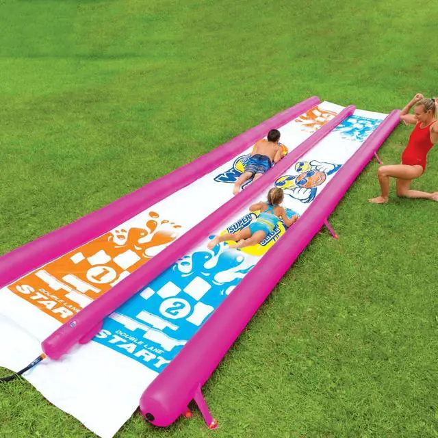 Alt view image 2 of 7 - WOW Watersports Giant Backyard Double Lane Lawn Slide