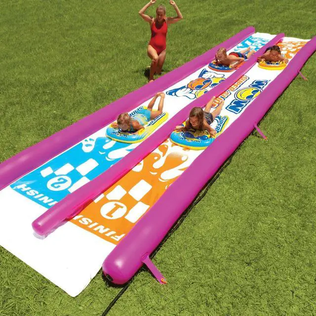 Alt view image 5 of 7 - WOW Watersports Giant Backyard Double Lane Lawn Slide