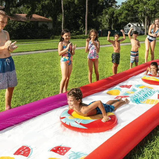 Alt view image 3 of 7 - WOW Watersports Giant Backyard Double Lane Lawn Slide