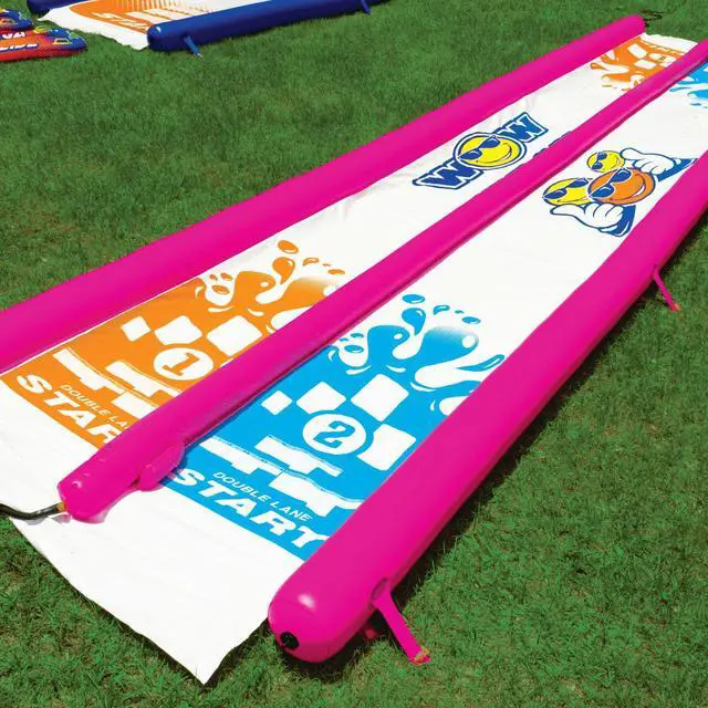 Alt view image 7 of 7 - WOW Watersports Giant Backyard Double Lane Lawn Slide