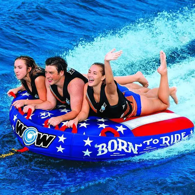 Alt view image 5 of 8 - WOW 22-WTO-3982 Born to Ride 3 Person Towable Tube