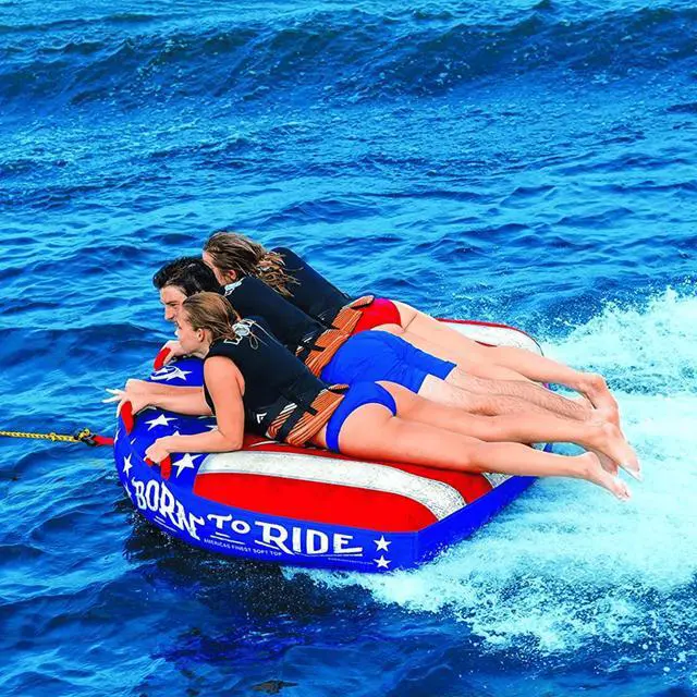Alt view image 7 of 8 - WOW 22-WTO-3982 Born to Ride 3 Person Towable Tube