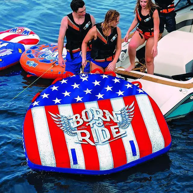 Alt view image 4 of 8 - WOW 22-WTO-3982 Born to Ride 3 Person Towable Tube