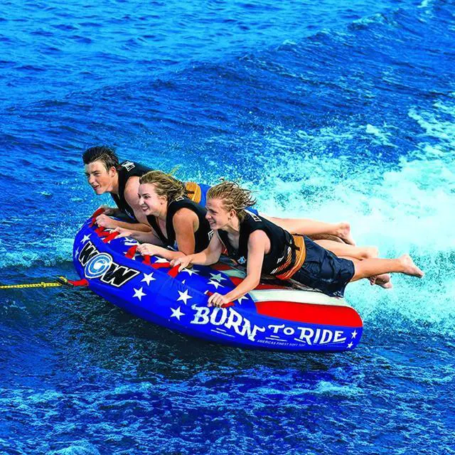 Alt view image 3 of 8 - WOW 22-WTO-3982 Born to Ride 3 Person Towable Tube