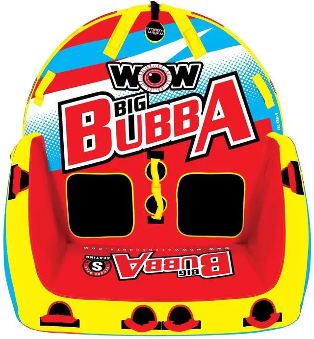 Alt view image 6 of 6 - WOW Watersports Big Bubba Hi Vis 2 Person Towable Water Tube For Pool and Lake