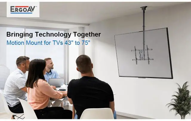 Alt view image 7 of 7 - ErgoAV Ceiling Mount for TVs 43" to 75"
