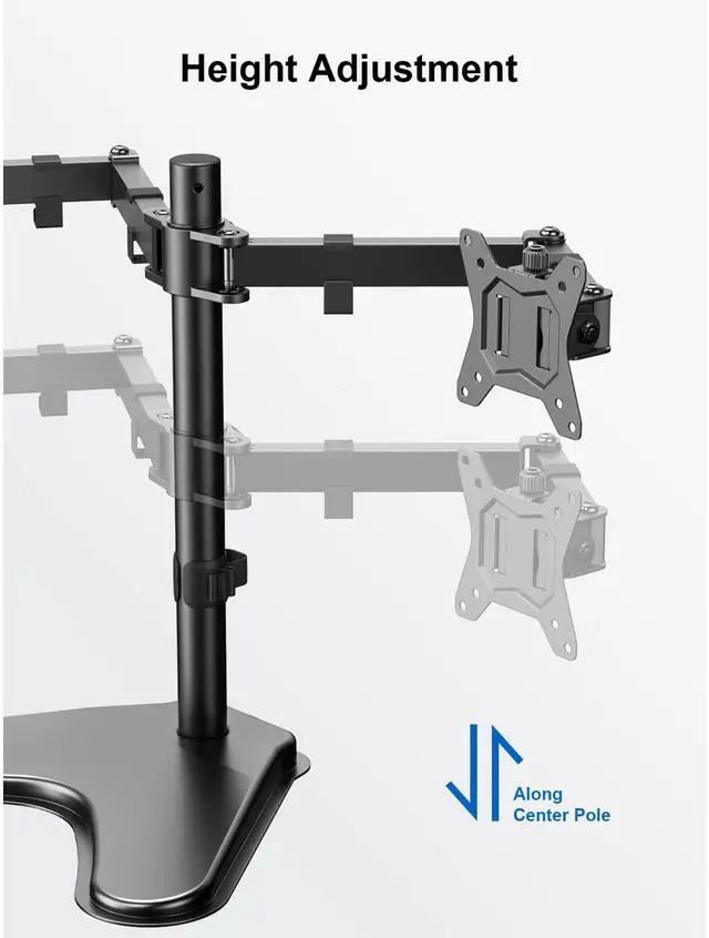 Alt view image 6 of 7 - ErgoAV Motion Desk Stand for Dual Monitors 13" to 32"