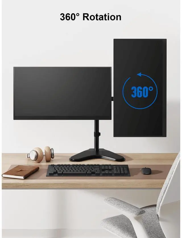 Alt view image 5 of 7 - ErgoAV Motion Desk Stand for Dual Monitors 13" to 32"