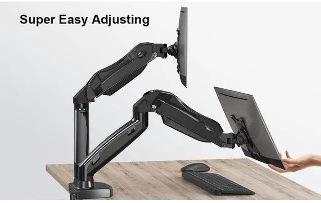 Alt view image 3 of 6 - ErgoAV Gas Spring Desk Mount for Dual Monitors 13" to 27"