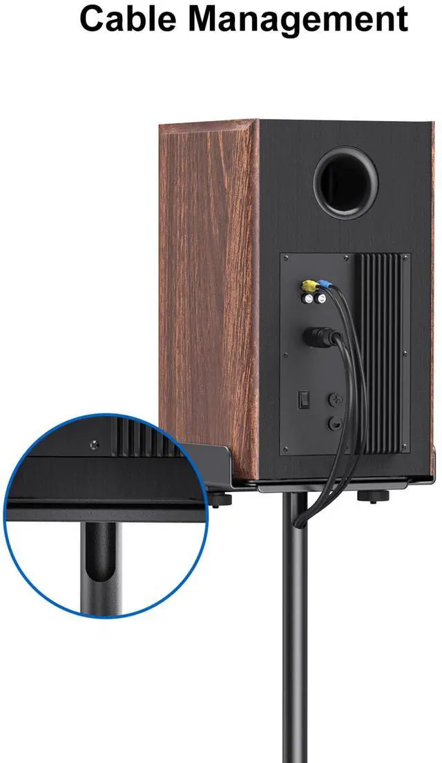 Alt view image 5 of 7 - ErgoAV 1-Pair Adjustable Height Bookshelf Speaker Stands