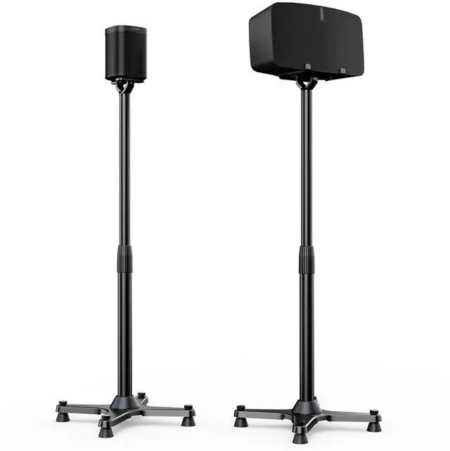 Alt view image 7 of 7 - ErgoAV 1-Pair Adjustable Height Sonos Speaker Stands