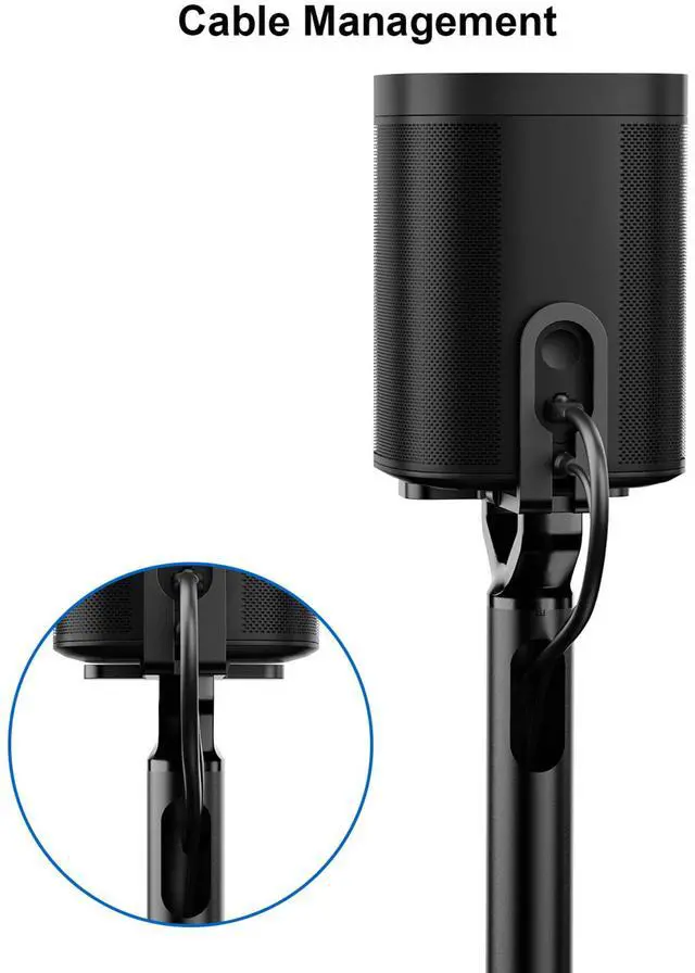 Alt view image 6 of 7 - ErgoAV 1-Pair Adjustable Height Sonos Speaker Stands