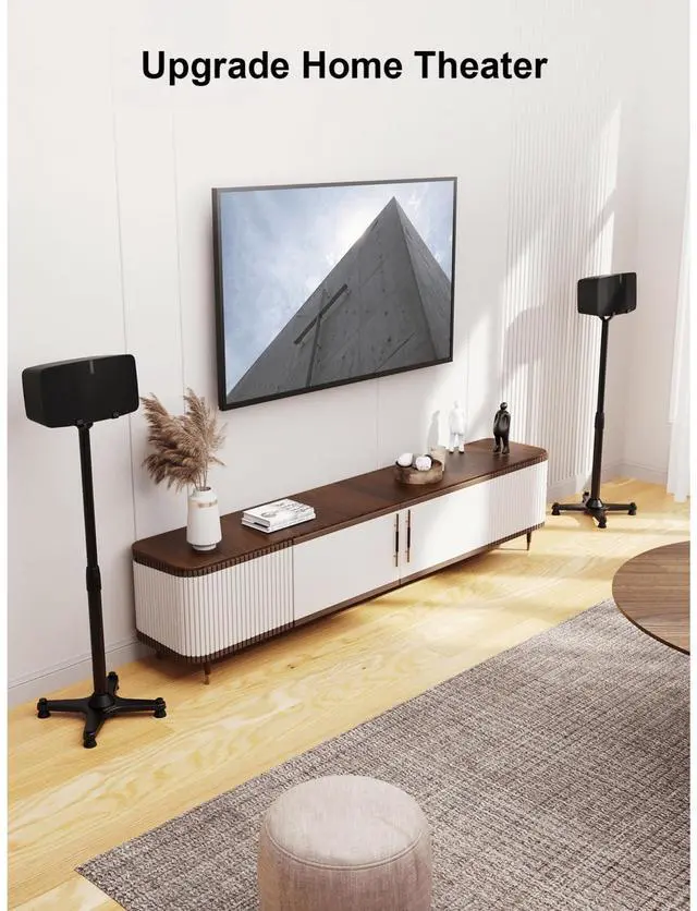 Alt view image 5 of 7 - ErgoAV 1-Pair Adjustable Height Sonos Speaker Stands