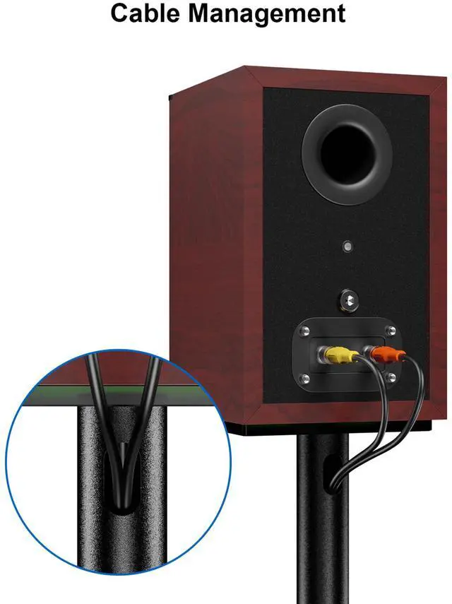 Alt view image 5 of 7 - ErgoAV 1-Pair Fixed Height Bookshelf Speaker Stands 28"
