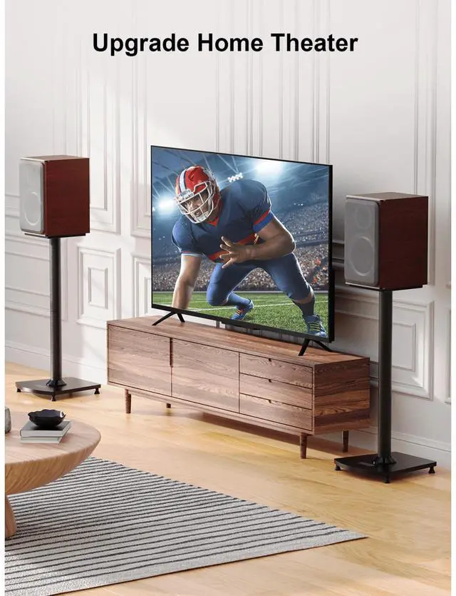 Alt view image 6 of 7 - ErgoAV 1-Pair Fixed Height Bookshelf Speaker Stands 28"