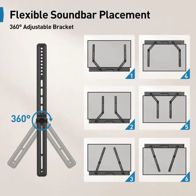 Alt view image 3 of 7 - ErgoAV Universal Soundbar Mount Supports up to 15lbs