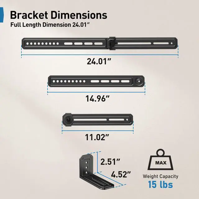 Alt view image 5 of 7 - ErgoAV Universal Soundbar Mount Supports up to 15lbs