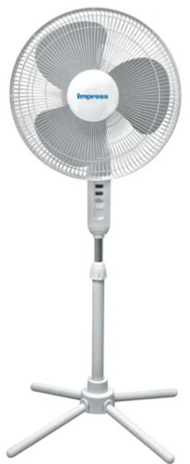 Main image of Impress Easy-Assemble 3-Speed 16-Inch Stand Oscillating Pedestal Floor Fan White