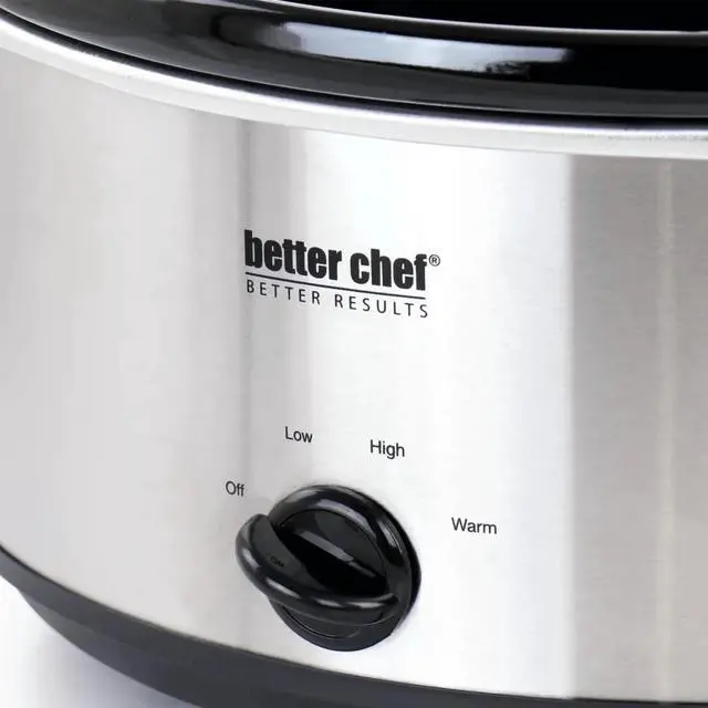 Alt view image 4 of 5 - Better Chef 6-Quart Oval Stainless Steel Slow Cooker with Removable Stoneware Crock
