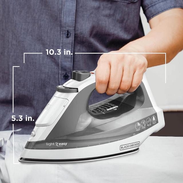 Alt view image 3 of 7 - Black & Decker Light N Easy Auto-Shutoff Iron with Stainless Soleplate