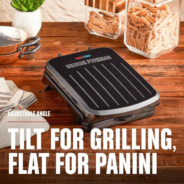 Alt view image 7 of 7 - George Foreman 2-Serving Classic Plate Electric Indoor Grill and Panini Press