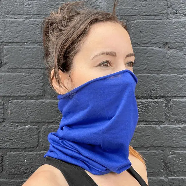 Alt view image 3 of 4 - JupiterGear Hemless Neck Gaiter Face Mask for Fishing and Outdoor Activities Blue