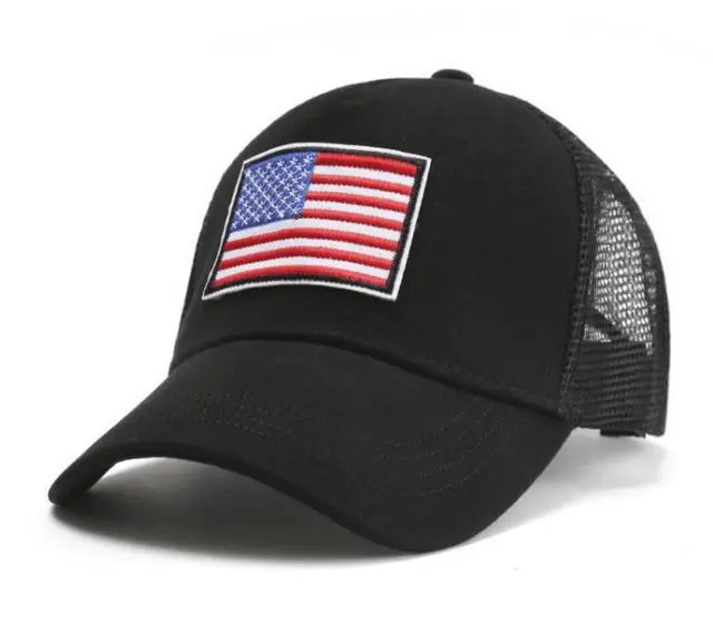 Main image of JupiterGear American Flag Trucker Hat with Adjustable Strap Black/Red