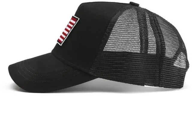 Alt view image 3 of 7 - JupiterGear American Flag Trucker Hat with Adjustable Strap Black/Red