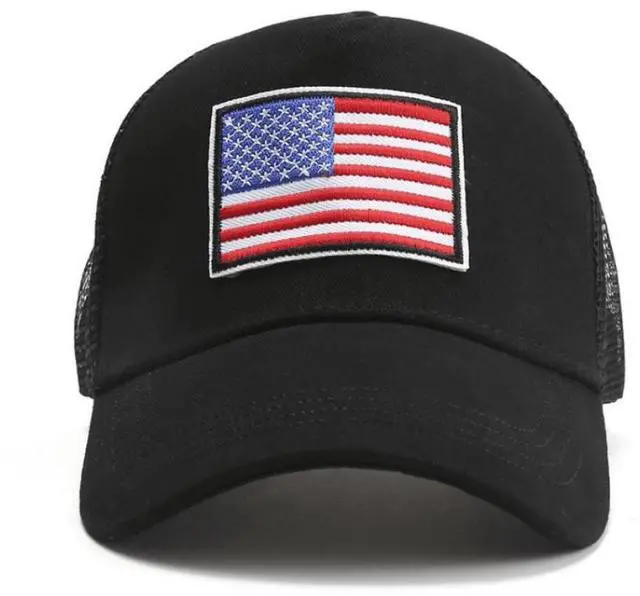 Alt view image 2 of 7 - JupiterGear American Flag Trucker Hat with Adjustable Strap Black/Red