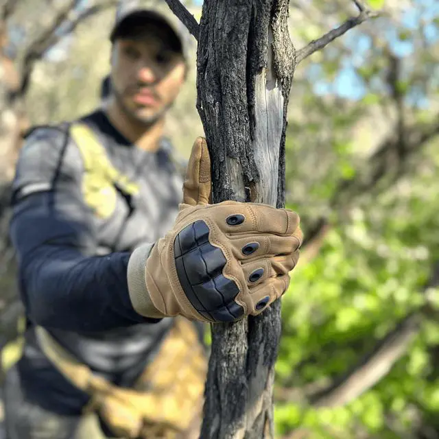 Alt view image 4 of 7 - JupiterGear Airsoft Gloves for Outdoor Sports, Paintball, and Motorcycling with Touchscreen Fingertip Capability Medium Tan