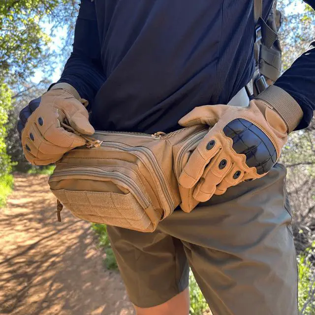 Alt view image 5 of 7 - JupiterGear Airsoft Gloves for Outdoor Sports, Paintball, and Motorcycling with Touchscreen Fingertip Capability Medium Tan