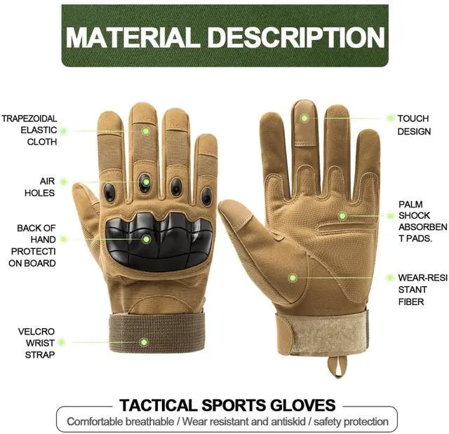 Alt view image 7 of 7 - JupiterGear Airsoft Gloves for Outdoor Sports, Paintball, and Motorcycling with Touchscreen Fingertip Capability Medium Tan